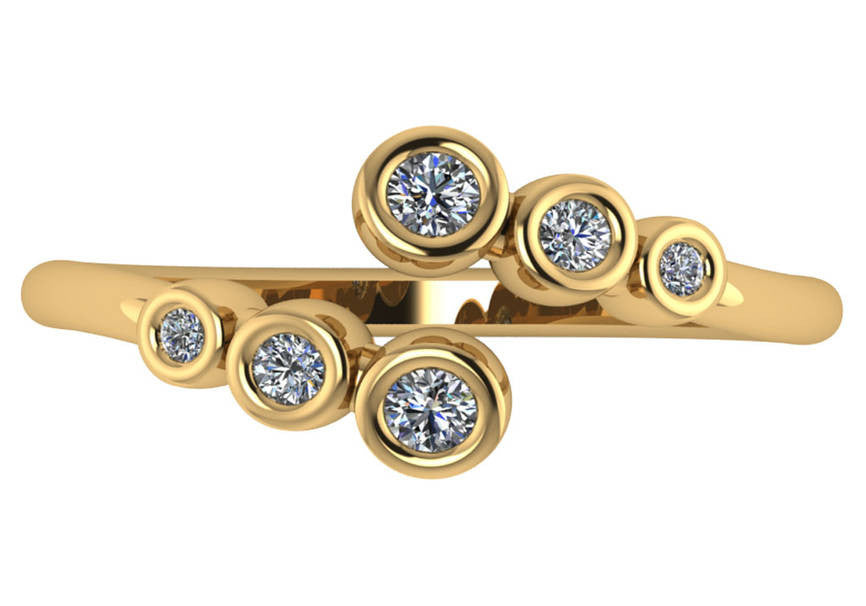 Multi Bezel Diamond Bypass Ring