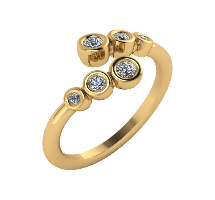 Multi Bezel Diamond Bypass Ring