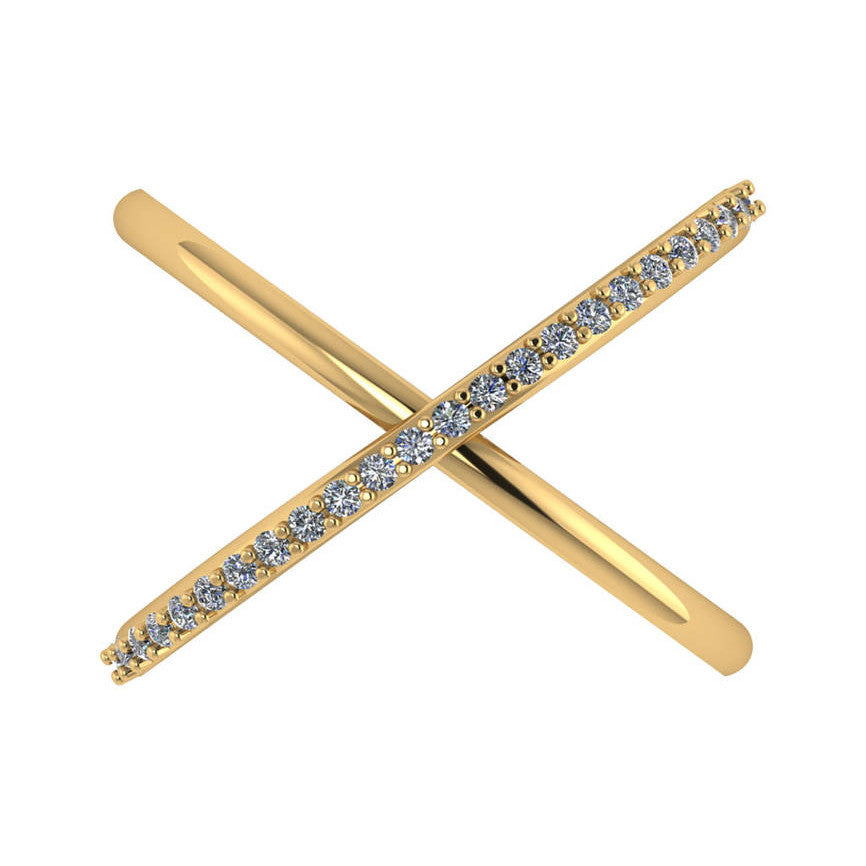 Gold X Ring