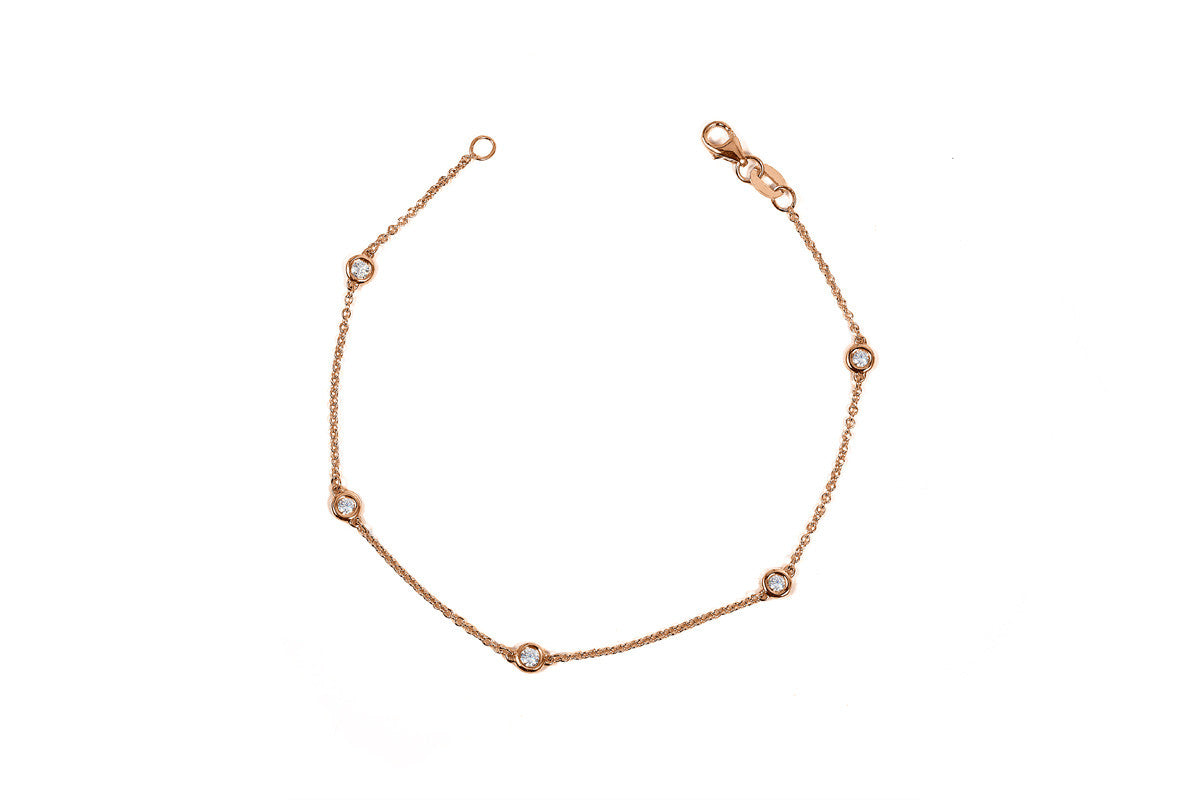 Rose Gold Diamonds By the Yard Station Bracelet