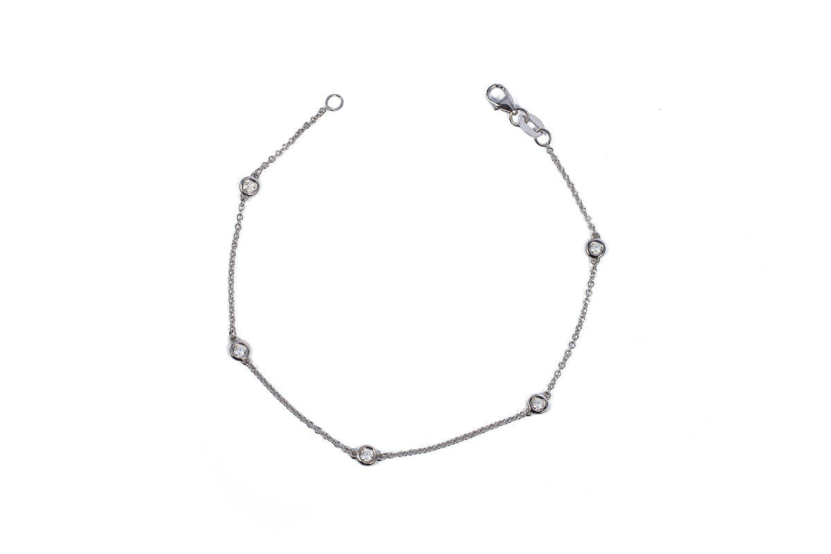 White Gold Diamonds By the Yard Station Bracelet