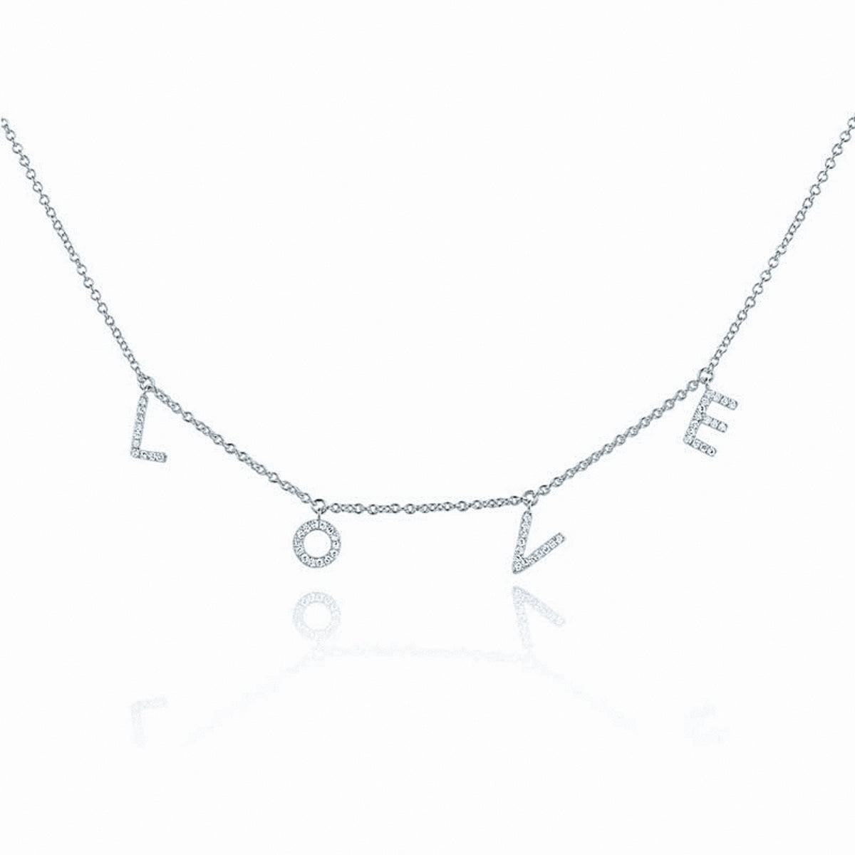 Diamond LOVE Dangle Necklace