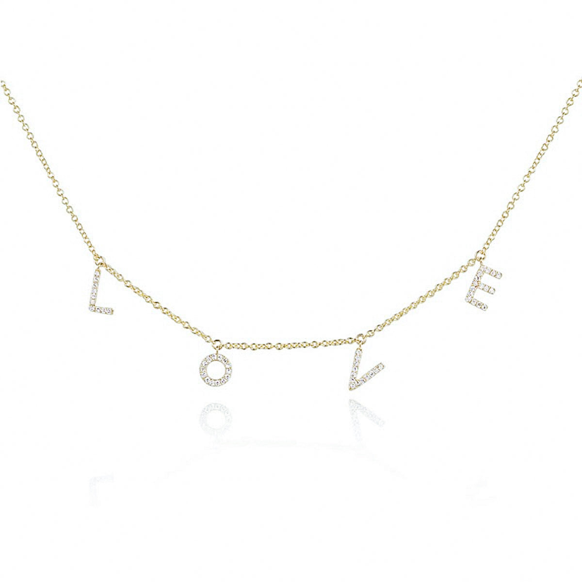 Diamond LOVE Dangle Necklace