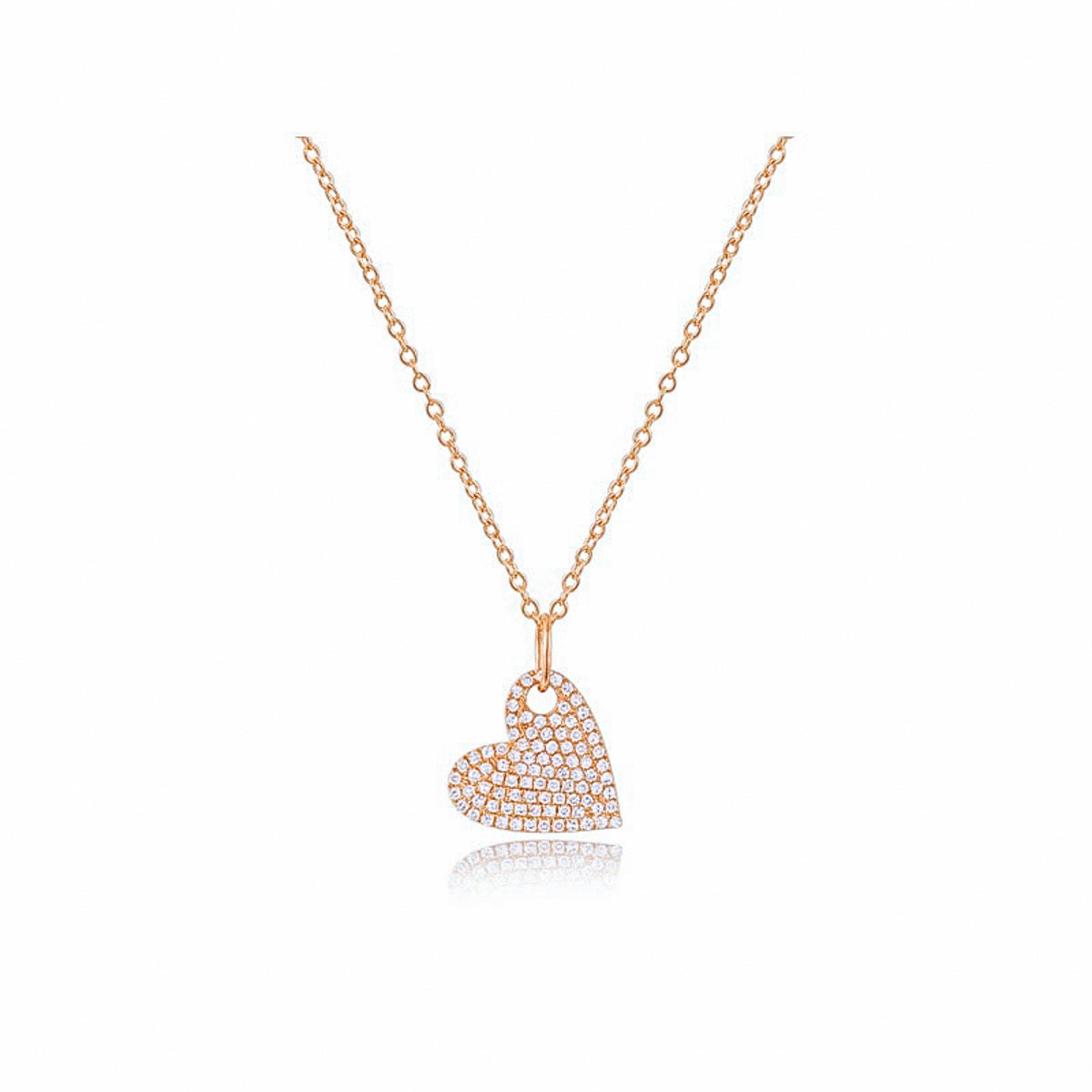 Tilted Pave Heart Necklace