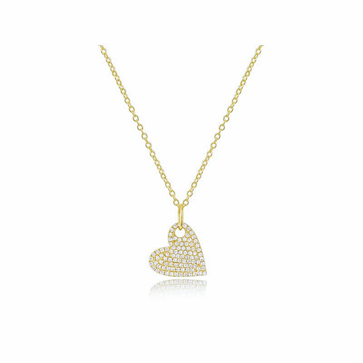 Tilted Pave Heart Necklace