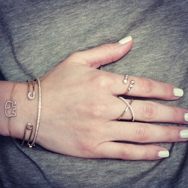 Multi Bezel Diamond Bypass Ring