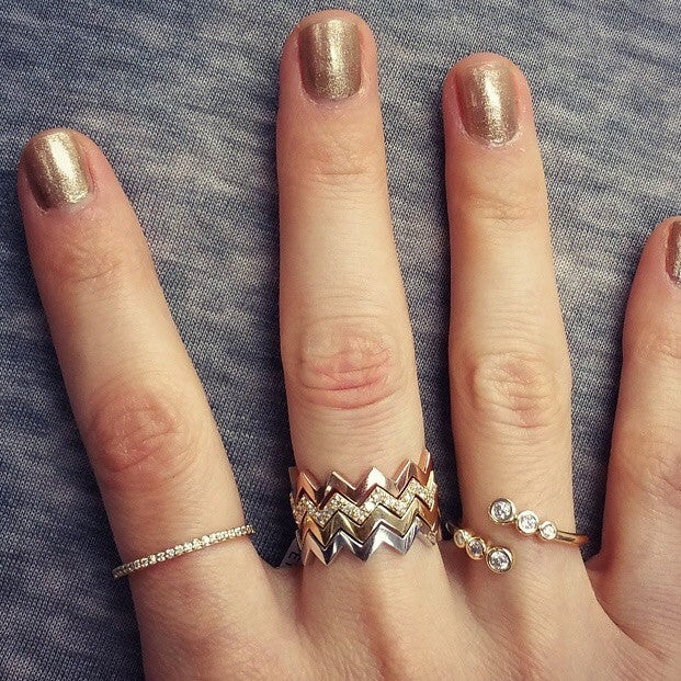 Multi Bezel Diamond Bypass Ring