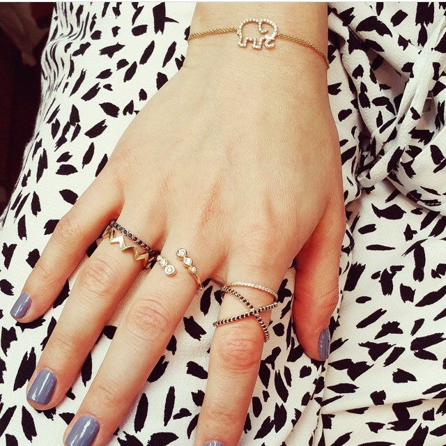 Multi Bezel Diamond Bypass Ring