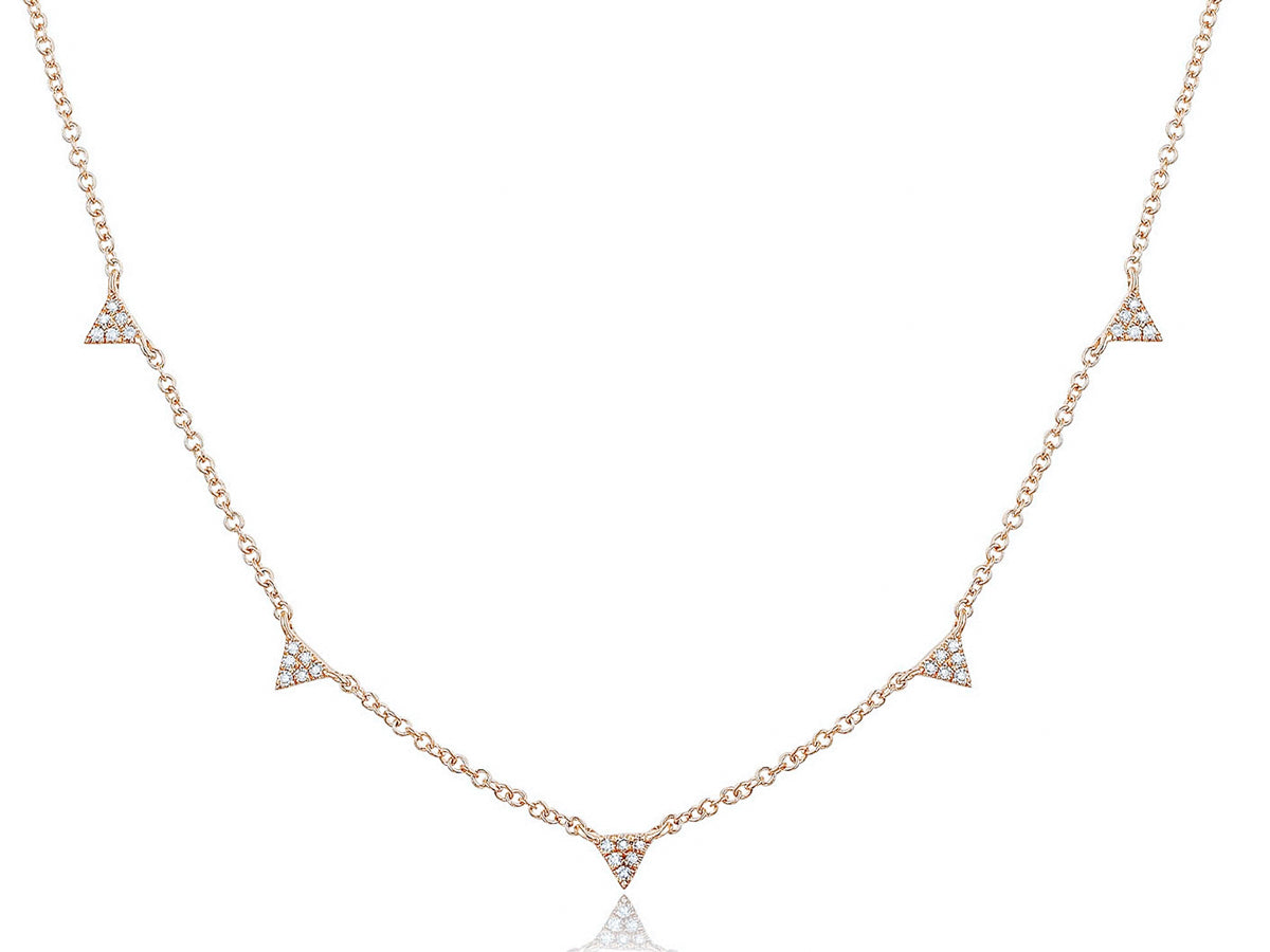 Diamond Triangle Station Necklace