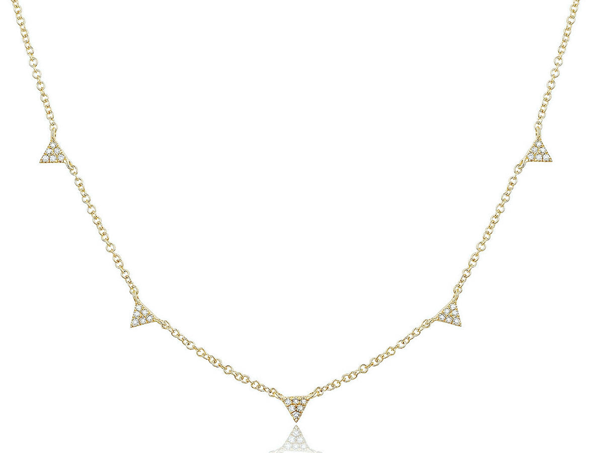 Diamond Triangle Station Necklace