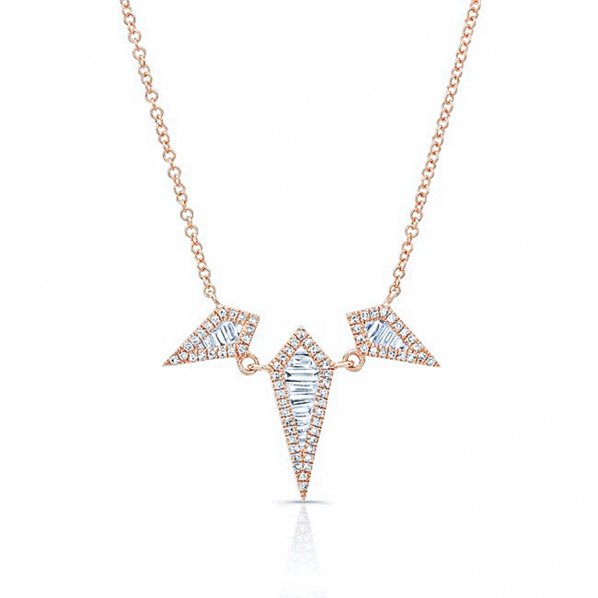 Baguette Shield Trio Necklace