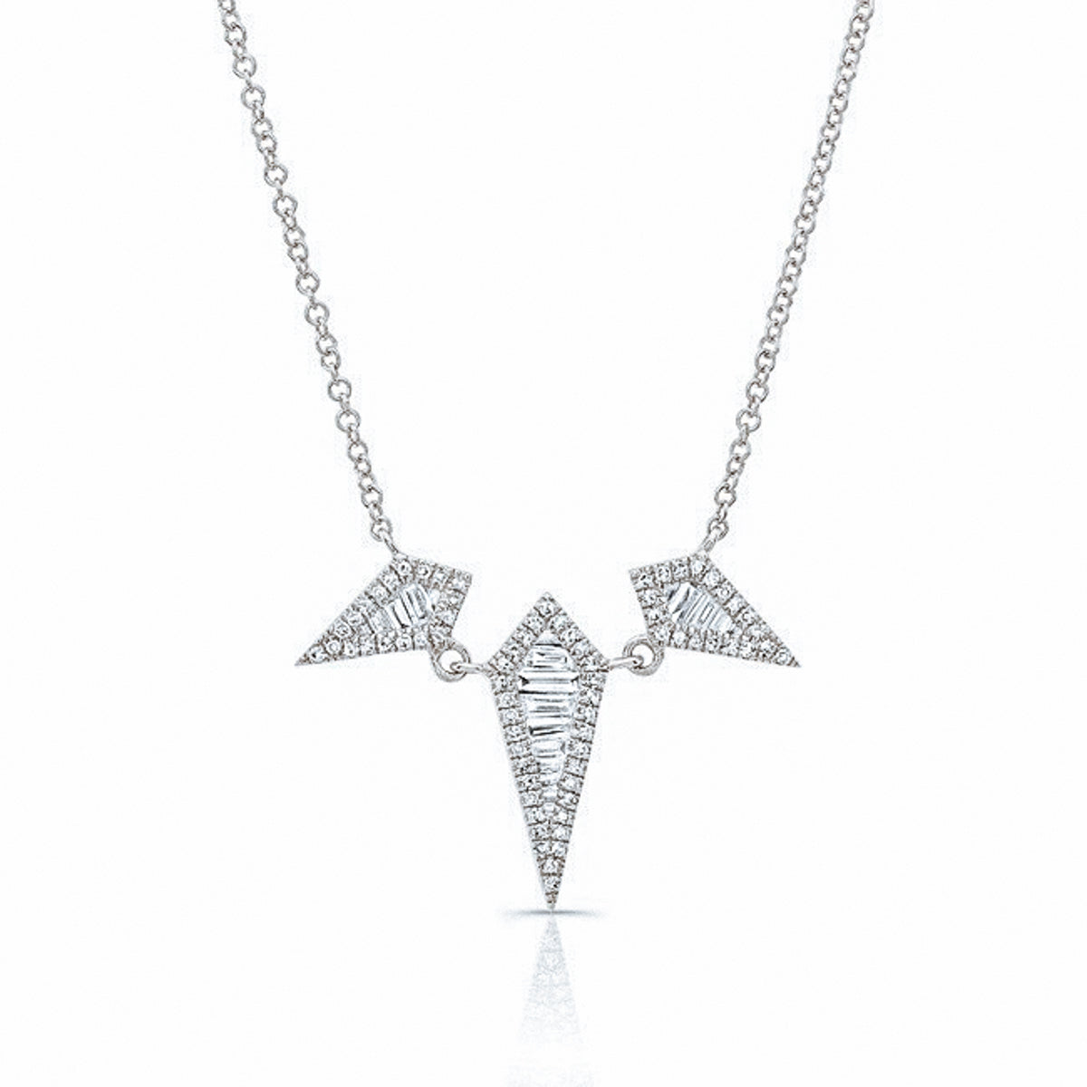 Baguette Shield Trio Necklace