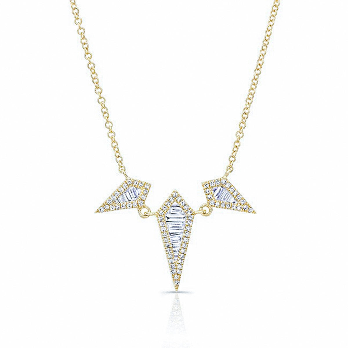 Baguette Shield Trio Necklace