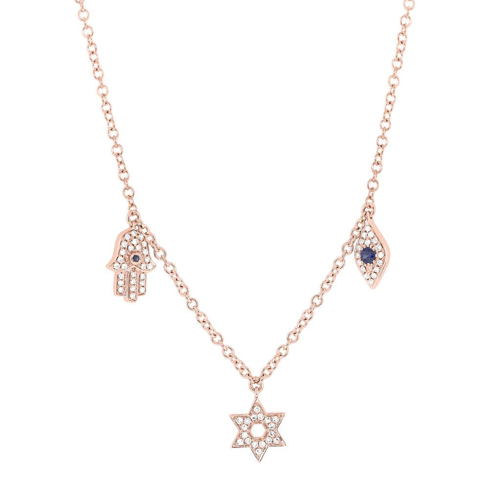Evil Eye, Hamsa and Star Necklace