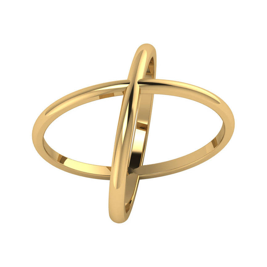 Gold X Ring