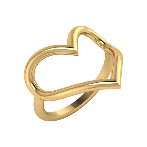 Open Heart Gold Ring