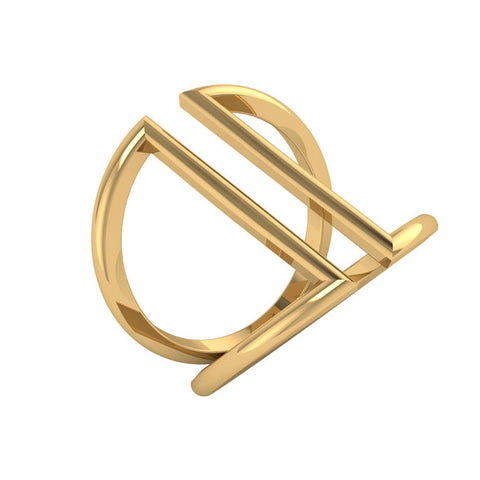 Open Triangle Gold Ring