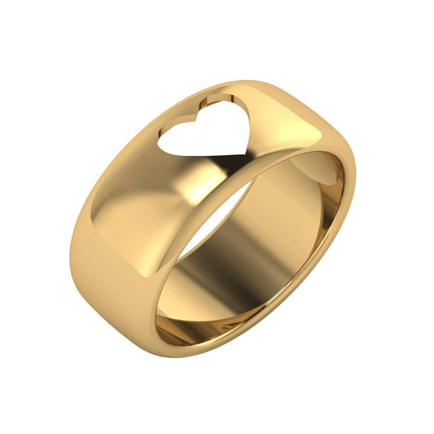 Ladies Rings - Two Tone Gold Joined Hearts with Diamonds Ring
