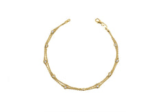 Double Row Diamond Station Bracelet