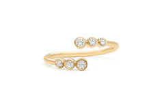 Multi Bezel Diamond Bypass Ring