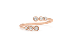 Multi Bezel Diamond Bypass Ring