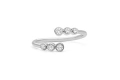 Multi Bezel Diamond Bypass Ring