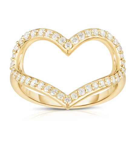 DIAMOND OPEN HEART RING