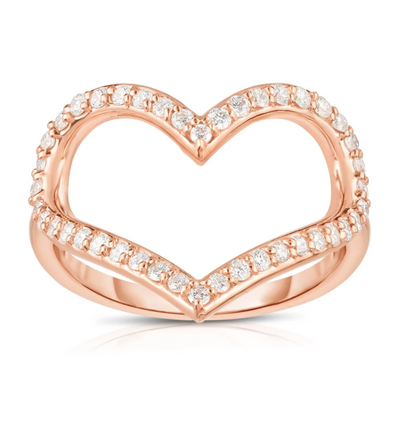 DIAMOND OPEN HEART RING