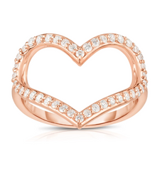 DIAMOND OPEN HEART RING