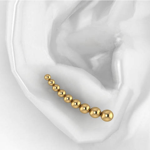 Gold Graduating Beads Ear Cuffs