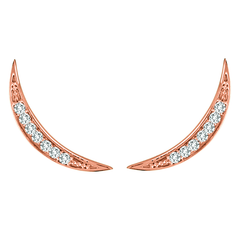 Rose Gold Crescent Moon Diamond Ear Climber