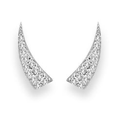 White Gold Diamond Tusk Ear Climber