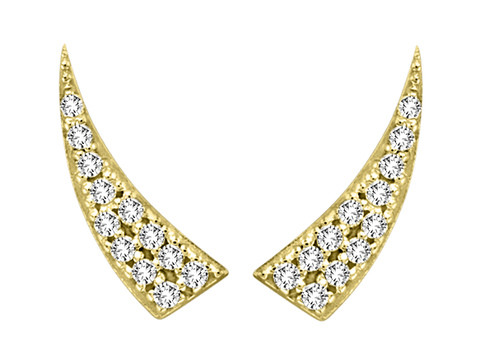 Yellow Gold Diamond Tusk Ear Climber