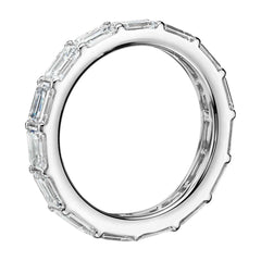 Sideways Emerald Eternity Band