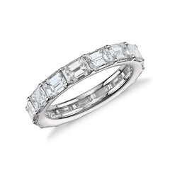 Sideways Emerald Eternity Band