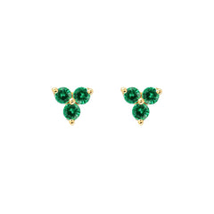 Trio Gemstone Stud Earrings