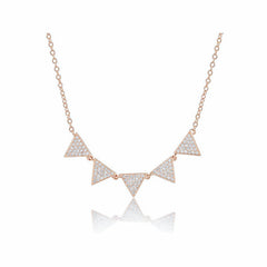 Five Triangle Pave Necklace
