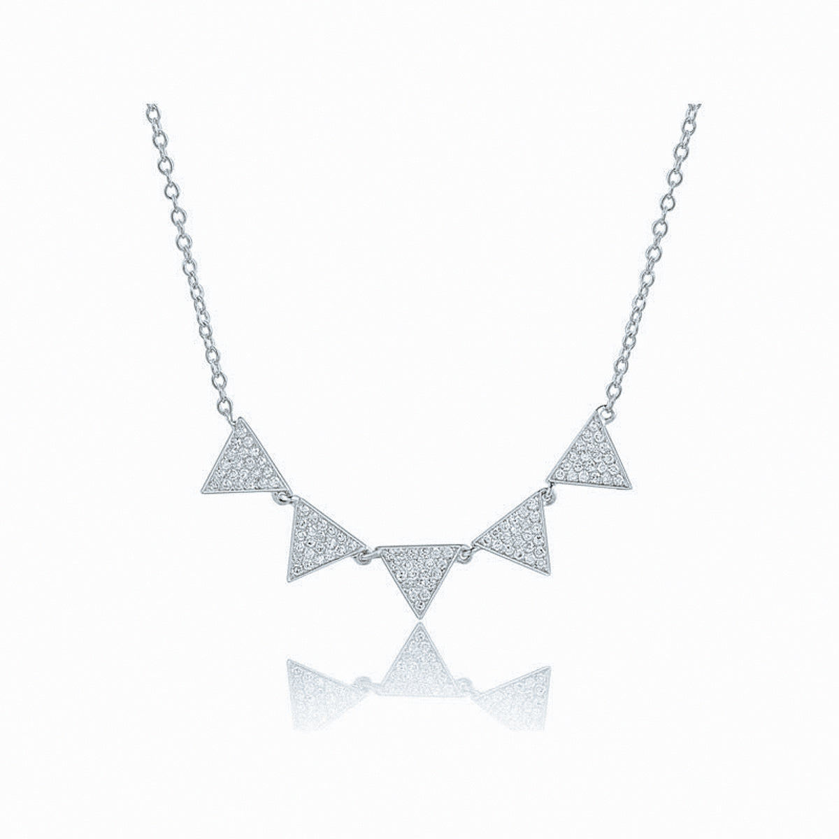 Five Triangle Pave Necklace