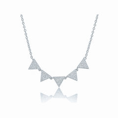 Five Triangle Pave Necklace