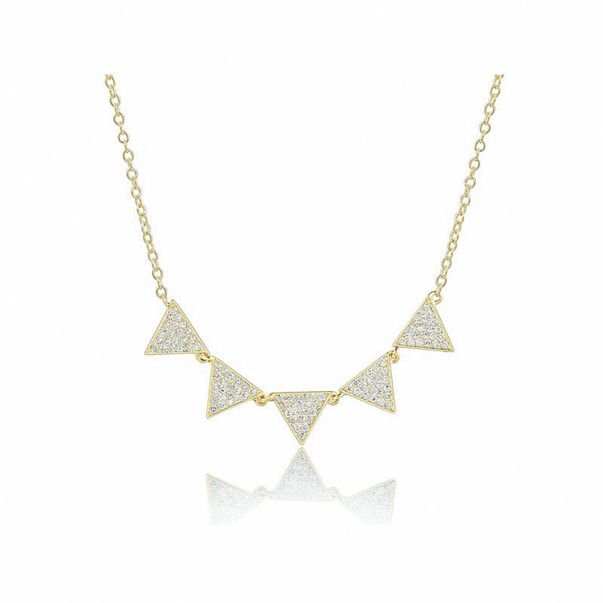 Five Triangle Pave Necklace