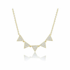 Five Triangle Pave Necklace