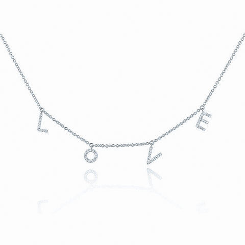 Diamond LOVE Dangle Necklace