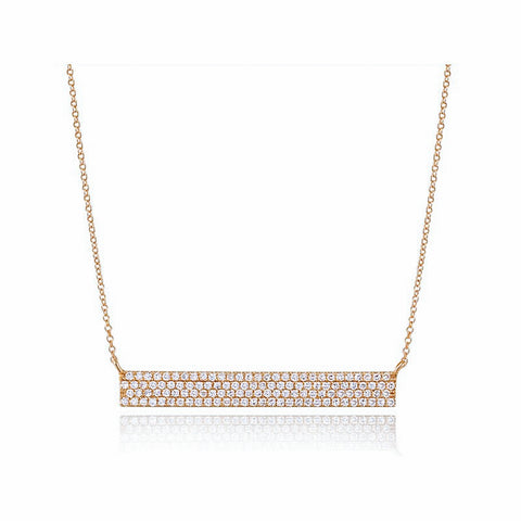 Wide Diamond Brick Necklace