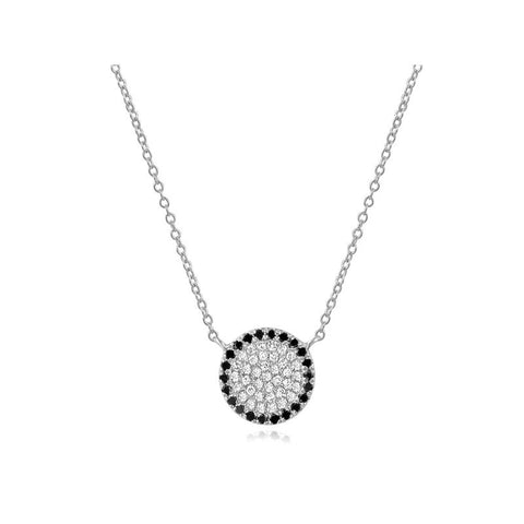 Black and White Disc Necklace