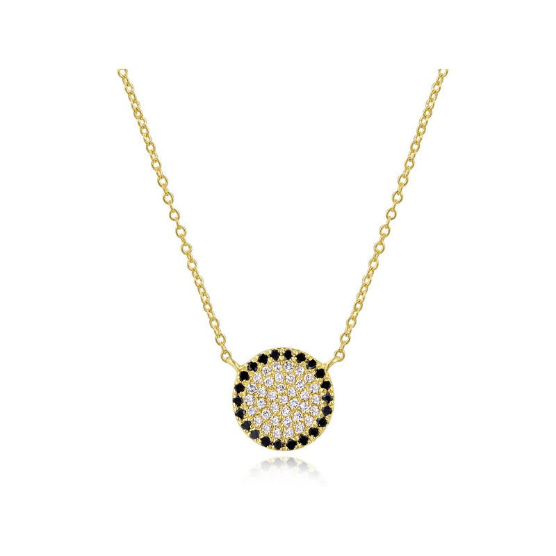 Black and White Disc Necklace
