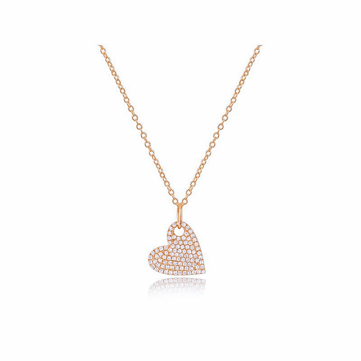 Amazon.com: Jewel Zone US Dancing White Natural Diamond Accent Tilted Heart  Pendant Necklace in 14k Rose Gold Over Sterling Silver : Clothing, Shoes &  Jewelry