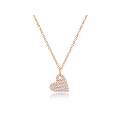 Tilted Pave Heart Necklace