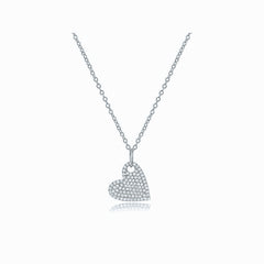 Tilted Pave Heart Necklace
