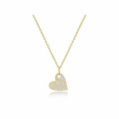 Tilted Pave Heart Necklace