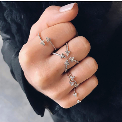 Open Diamond Trio Ring